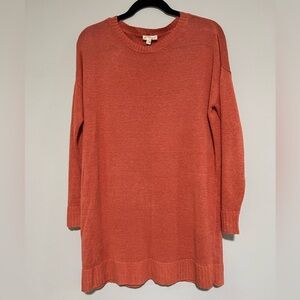 Eileen Fisher Organic Linen Oversized Crew Neck Tunic Sweater Size XS